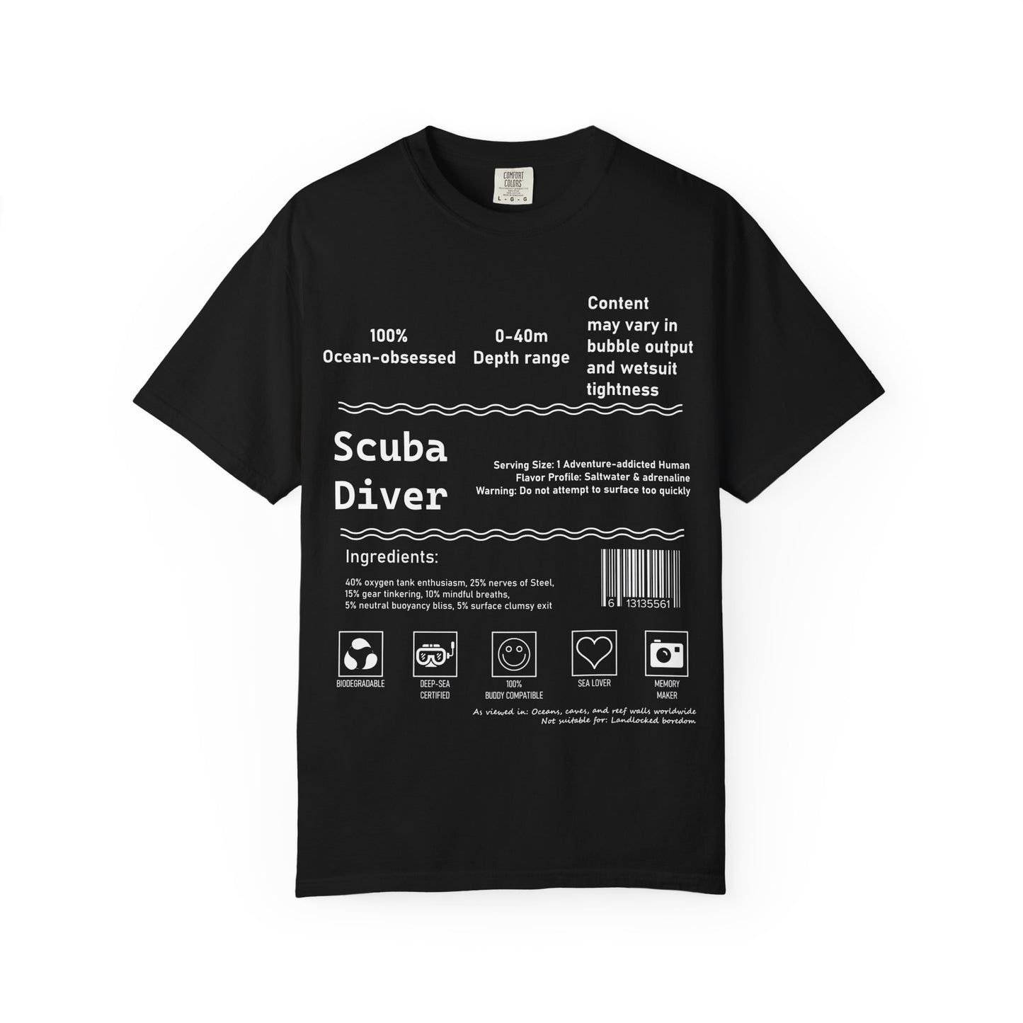 Scuba Diver Description Tshirt