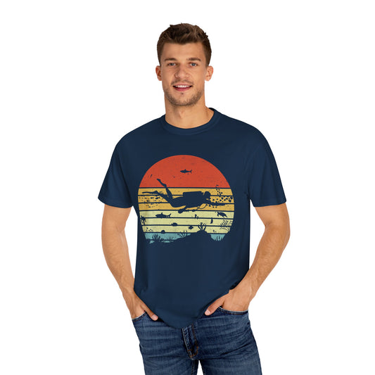 Scuba Diver Retro Tshirt