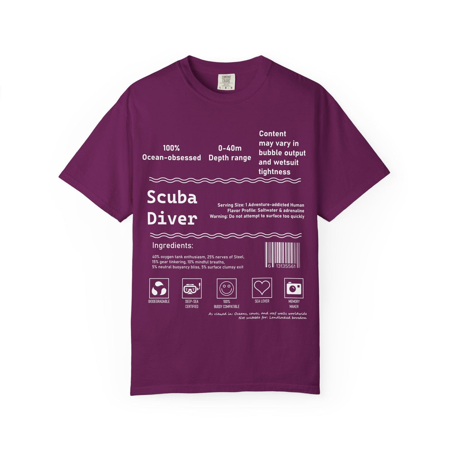 Scuba Diver Description Tshirt