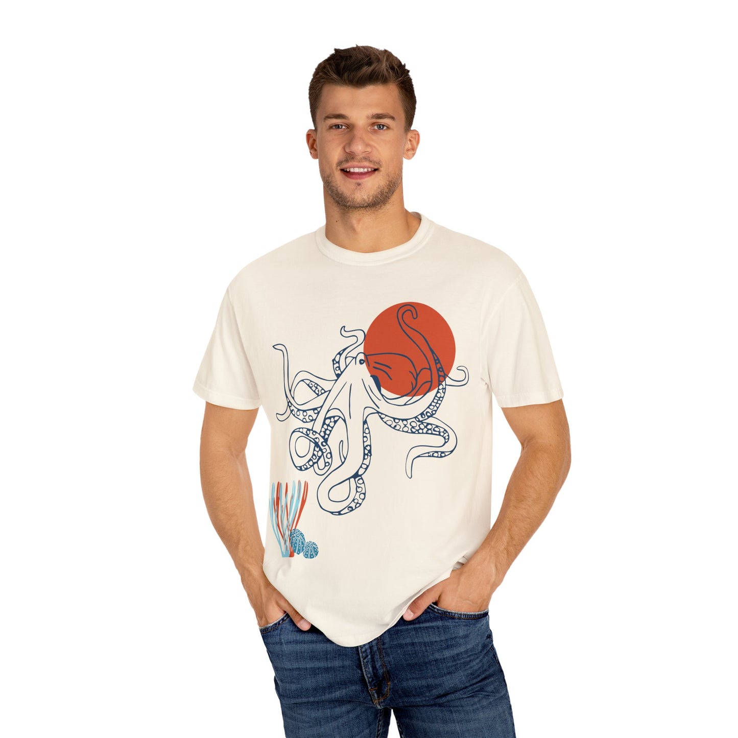 Red Sun Octopus Tshirt