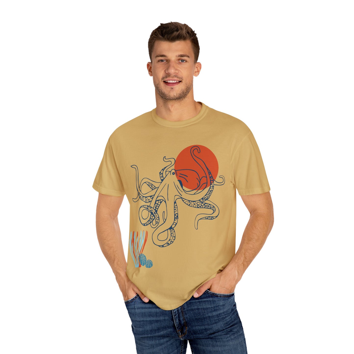 Red Sun Octopus Tshirt