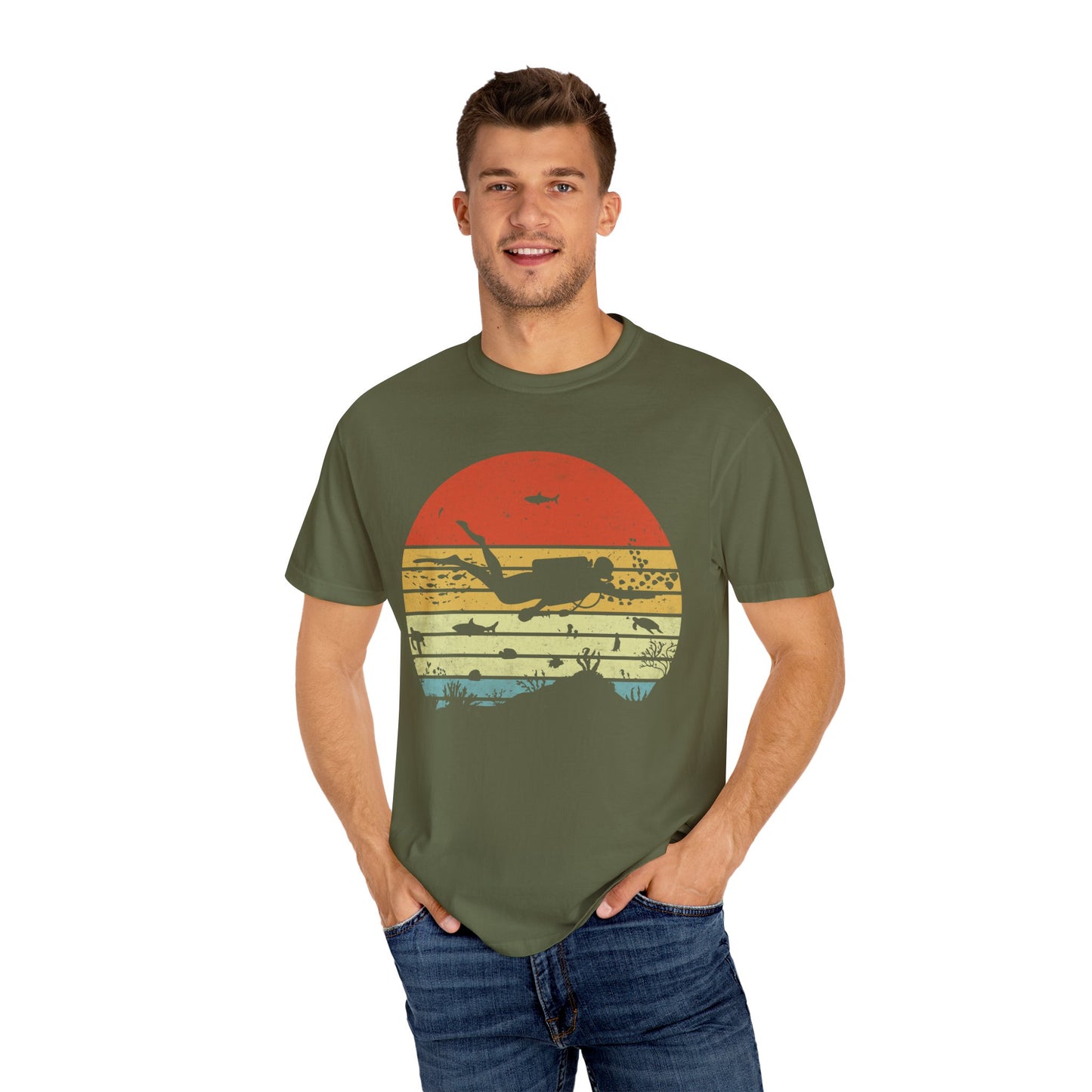 Scuba Diver Retro Tshirt