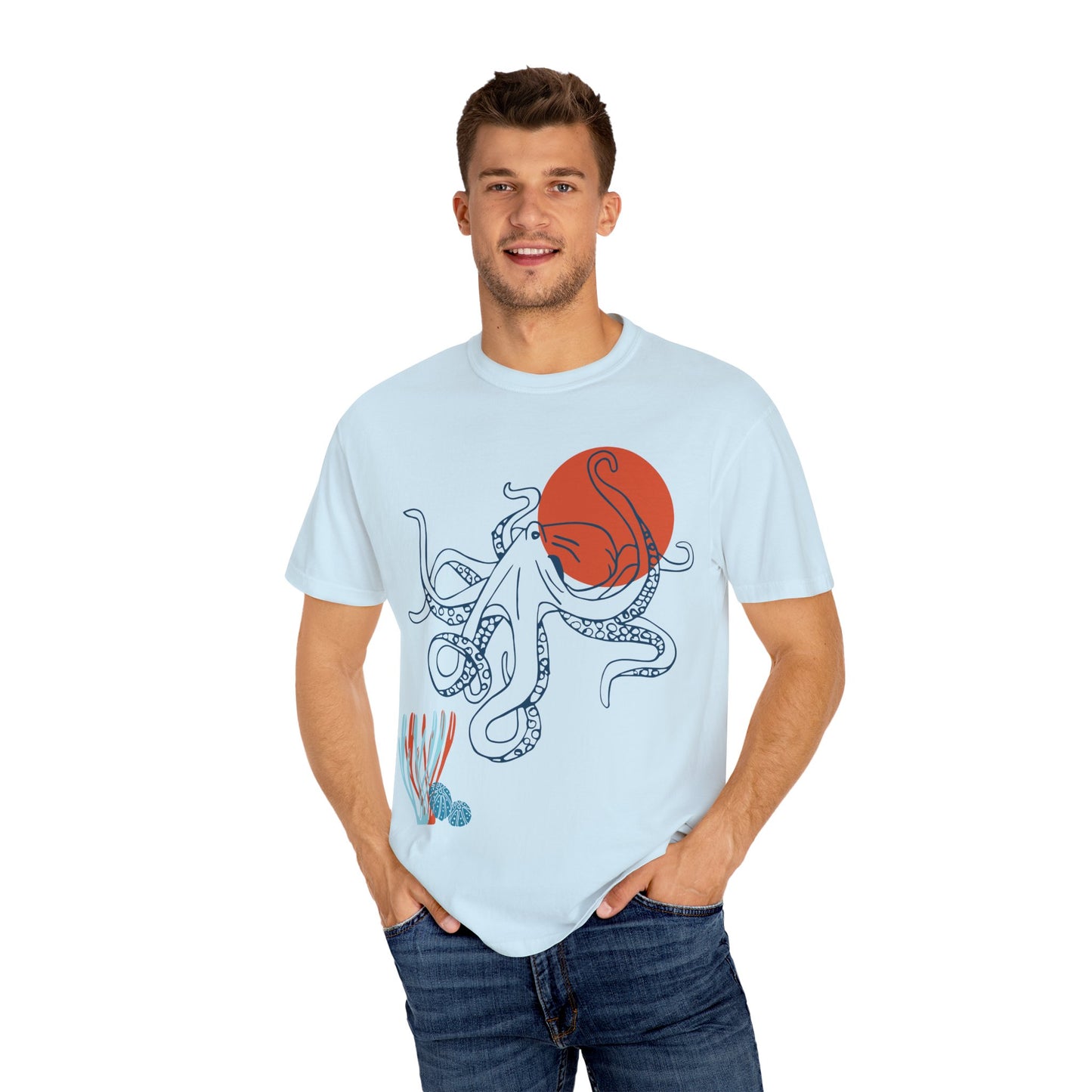 Red Sun Octopus Tshirt