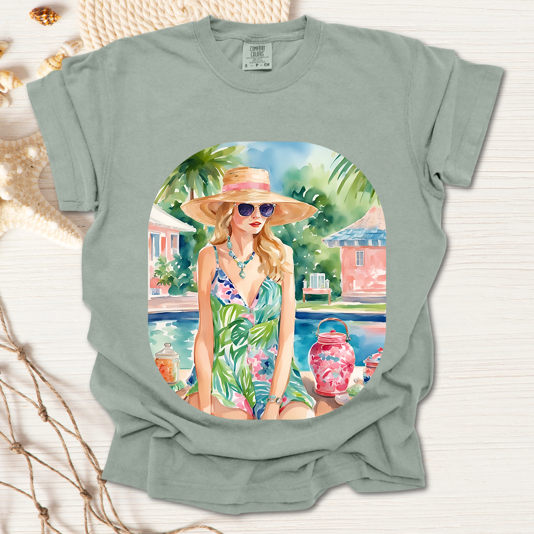 Watercolor Beach Girl T-shirt