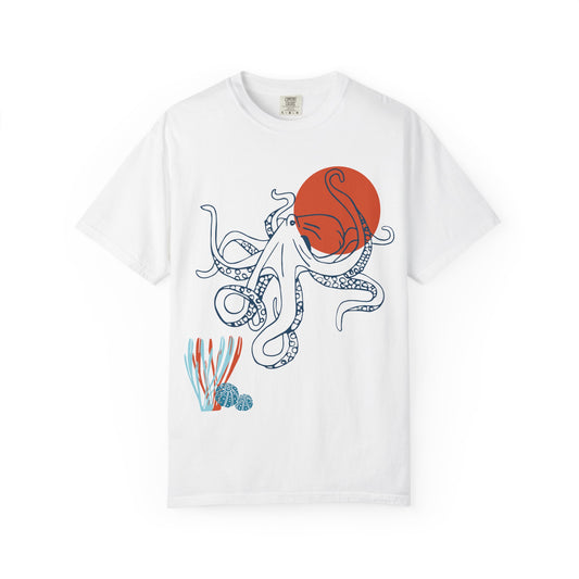 Red Sun Octopus Tshirt
