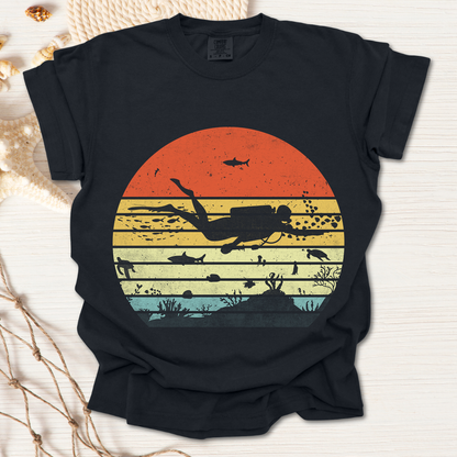 Scuba Diver Retro Tshirt