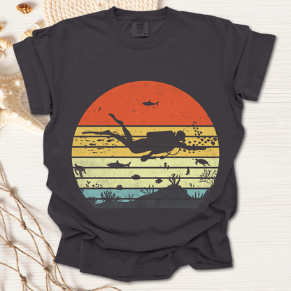 Scuba Diver Retro Tshirt