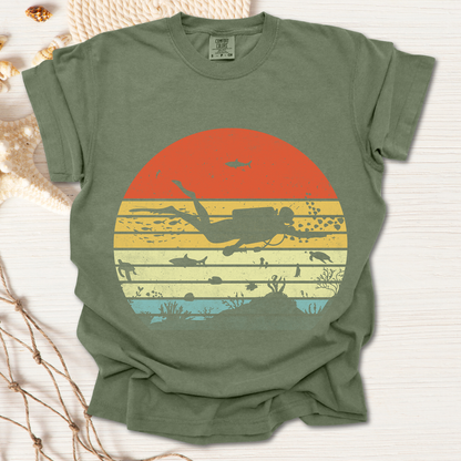 Scuba Diver Retro Tshirt