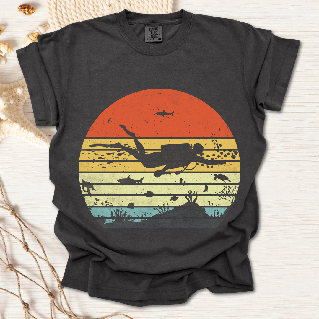 Scuba Diver Retro Tshirt