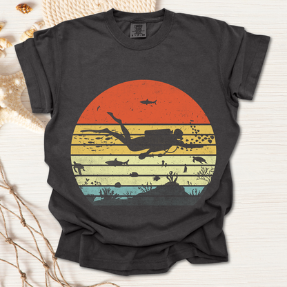 Scuba Diver Retro Tshirt