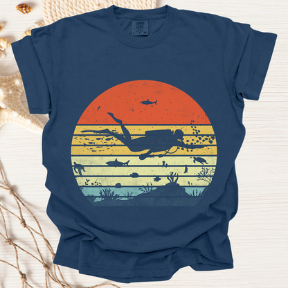 Scuba Diver Retro Tshirt