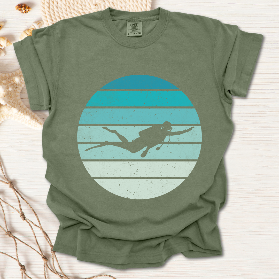 Scuba Diver Deep Blue Tshirt