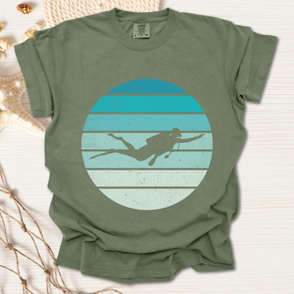 Scuba Diver Deep Blue Tshirt