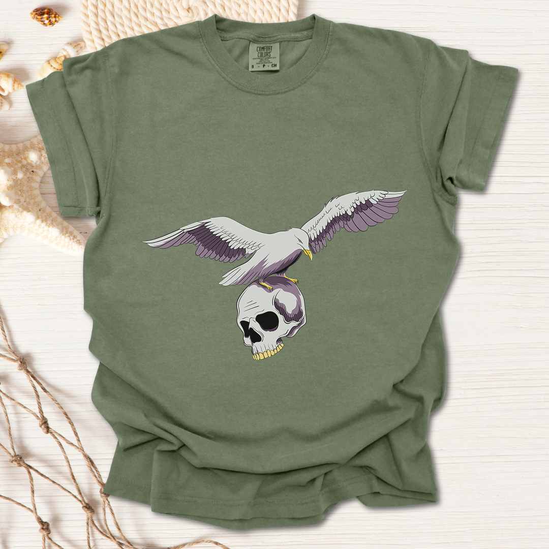 Flying Seagull with Skull Tshirt