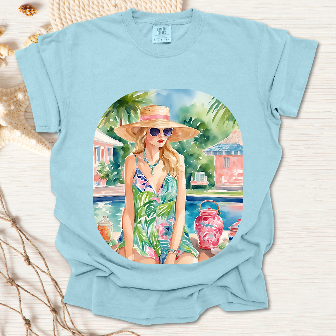 Watercolor Beach Girl T-shirt