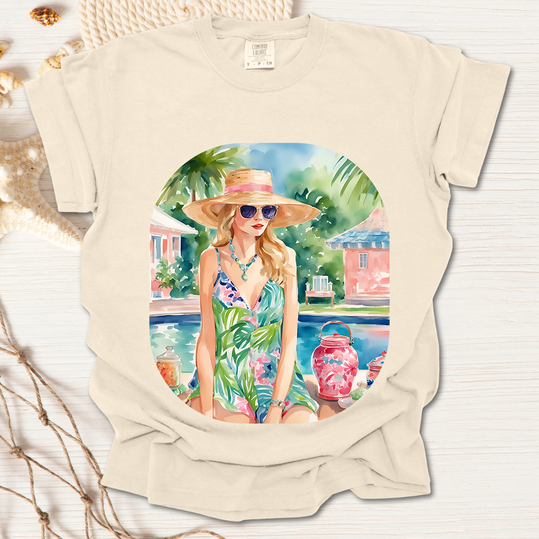Watercolor Beach Girl T-shirt