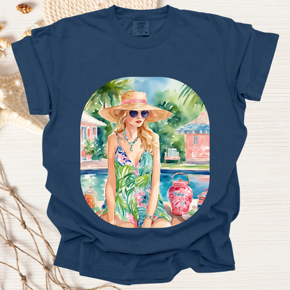 Watercolor Beach Girl T-shirt