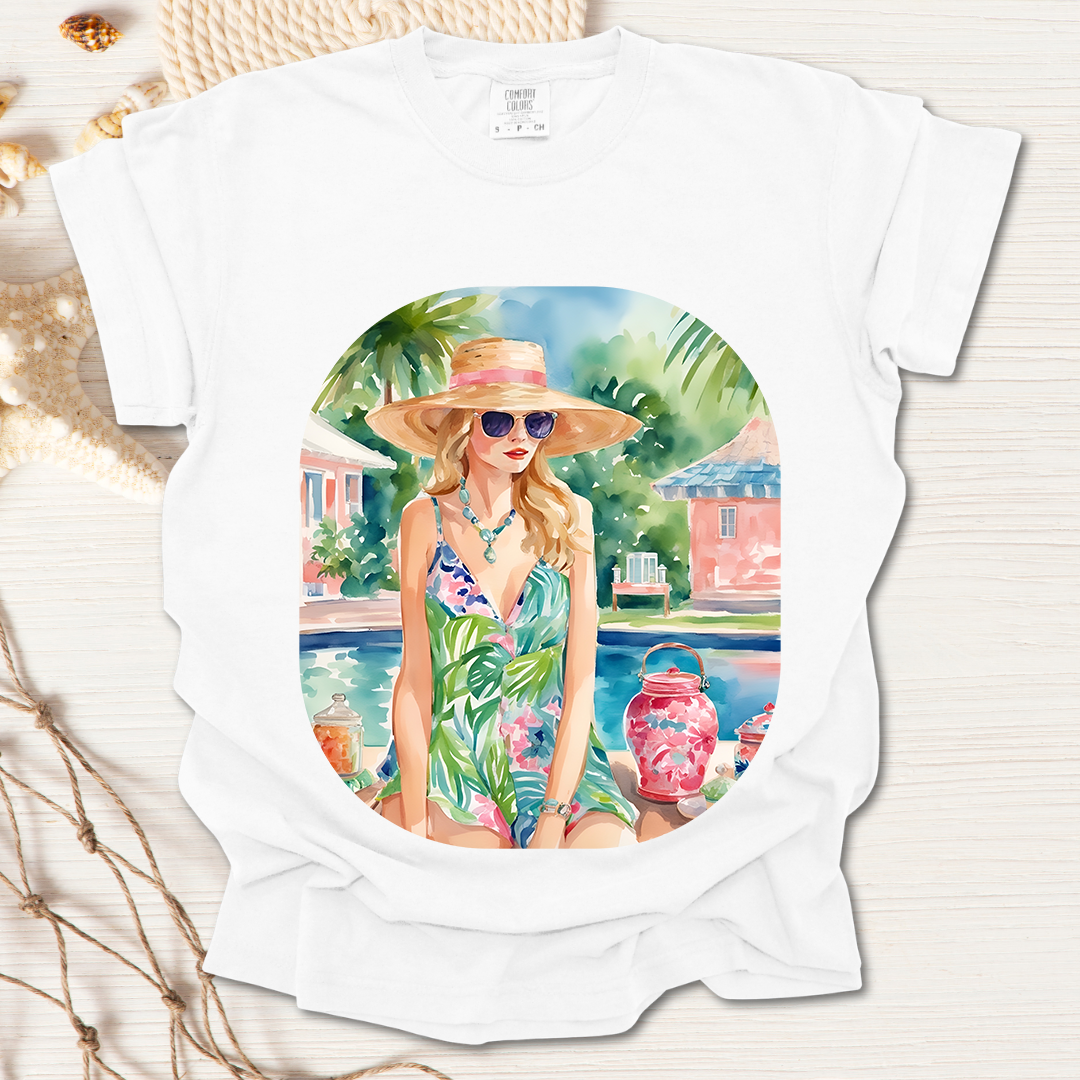 Watercolor Beach Girl T-shirt